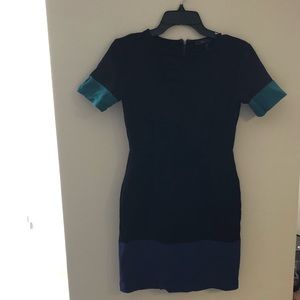 Black color block dress